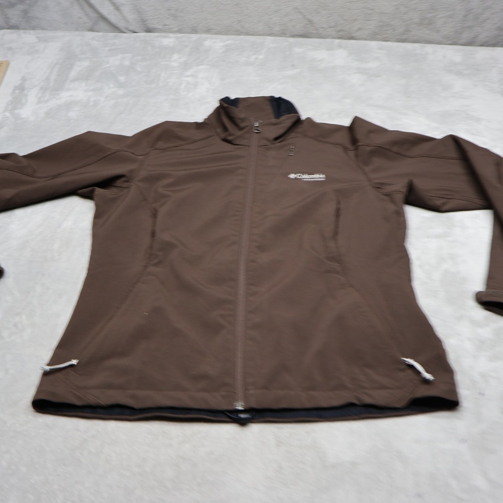 Columbia Titanium Jacket Women Medium Brown Full Zip Fleece Lined Outdoor Hiking